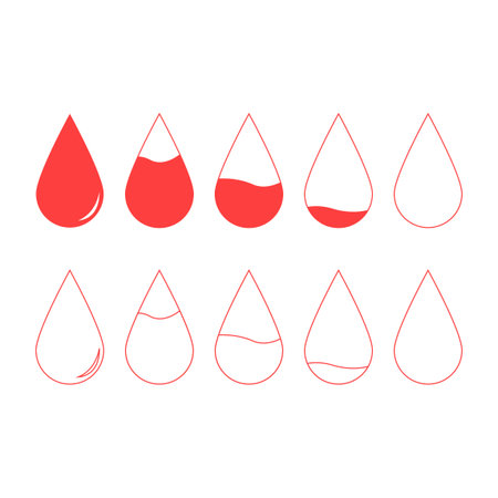 Scale with menstrual drops isolated set. For packaging design of hygienic productsのイラスト素材