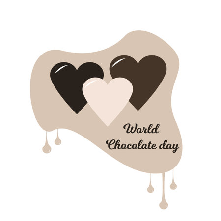 World chocolate day design with hearts. Chocolate heartsのイラスト素材