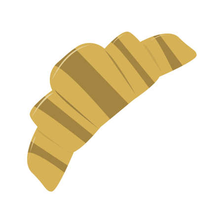 Croissant smeared with chocolate vector illustration for package design in flat styleのイラスト素材