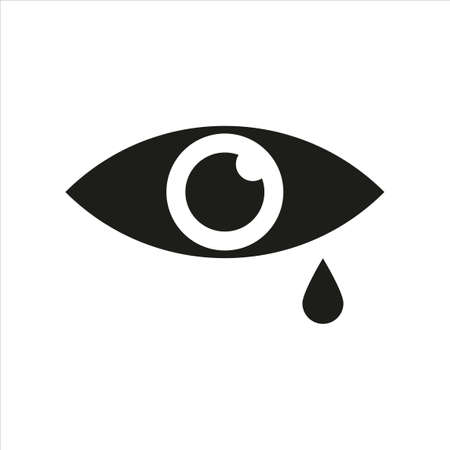 Eye with tear icon vector isolated illustrationのイラスト素材
