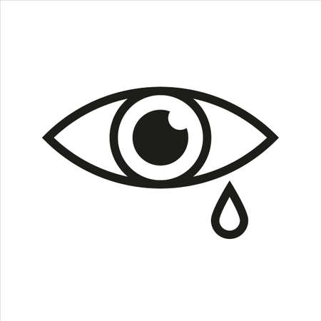 Tear cry outline eye icon vector isolated illustrationのイラスト素材