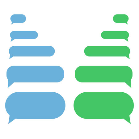 Message bubbles set. Empty messaging boxes template in flat style vector illustrationのイラスト素材