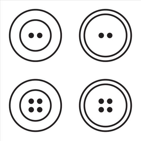 Clothes buttons with two or four holes icon set logotype.のイラスト素材