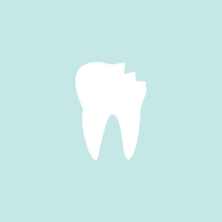 Tooth craced decay icon. Broken teeth dental oral hygiene care vector illustrationのイラスト素材