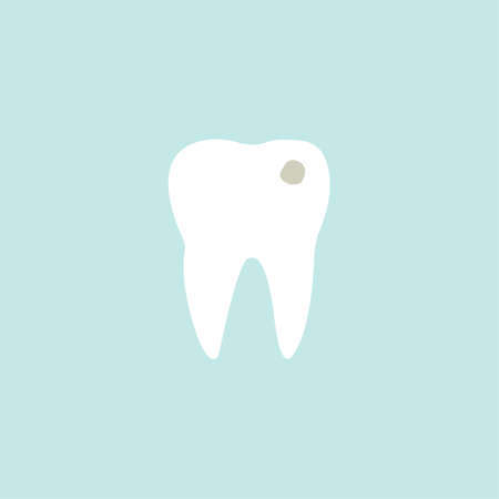 Tooth tartar bad ill teeth with caries. Oral dental hygiene teeth care vector illustrationのイラスト素材