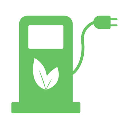 Eco fuel pump station icon. Charging point for hybrid vehicles cars sign symbol isolatedのイラスト素材