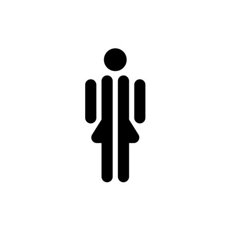 Woman icon. Female sign for restroom. Girl WC pictogram for bathroom. Vector toilet symbol isolatedのイラスト素材