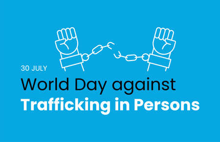 World day against trafficking in persons 30 July. Template for poster or banner to raise awareness about human trafficking. Vector illustration isolatedのイラスト素材