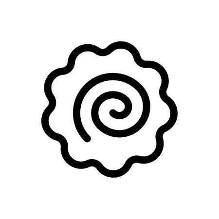 Narutomaki or kamaboko surimi vector outline icon. Traditional Japanese naruto steamed fish cake with swirl in the center. Topping for ramen noodle soup isolated illustration.のイラスト素材