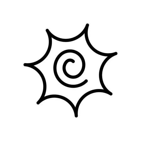 Narutomaki or kamaboko surimi vector outline icon. Traditional Japanese naruto steamed fish cake with swirl in the center. Topping for ramen noodle soup isolated illustration.のイラスト素材