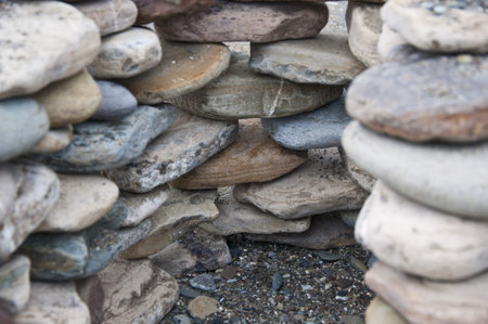 stone on sea shore closeup