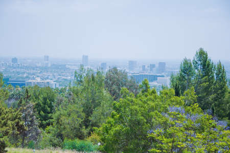 Los Angeles skyscrapers and Hollywood Skyscrapers. Californiaの写真素材