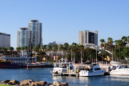 Waterfront of Long Beach in Los Angeles metropolitan area USAの写真素材