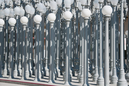 Street light on the background of blue sky