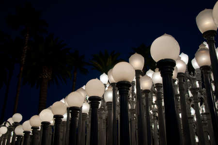 Street light on the background of white skyの写真素材