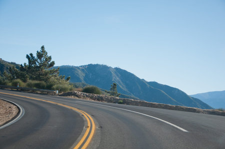 Beautiful road in mountains in sunny day