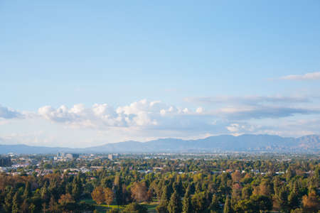 Los Angeles skyscrapers and Hollywood Skyscrapers. Californiaの写真素材