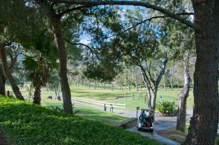 Central park in sunny day with beautiful cloudsの写真素材
