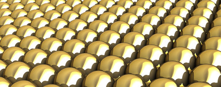 Are grouped balls of gold, created a bright gold background.の写真素材