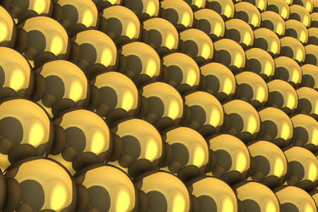 Are grouped balls of gold, created a bright gold background.の写真素材