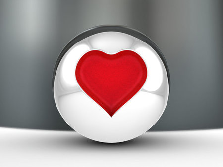 Red Heart embossed in a bowl.