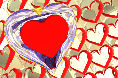 Red radiant heart, Valentine's day!
