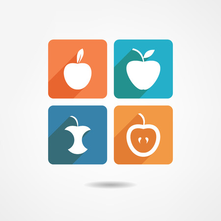 Apple set iconのイラスト素材