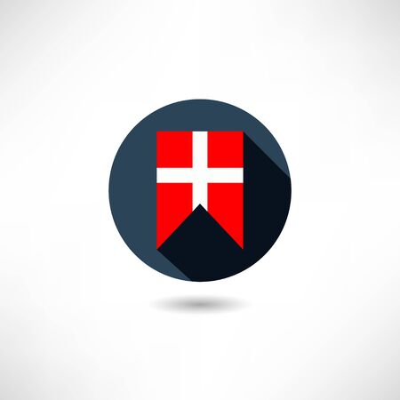 Flag of Denmark  iconのイラスト素材