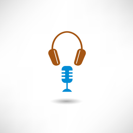 Microphone and headphones iconのイラスト素材