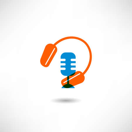 Microphone and headphones iconのイラスト素材