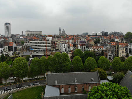 Amazing view from above. Small and comfortable town Gent. Medieval history around you.Must see for all explorer. View from Drone. From Belgium with Love.の写真素材