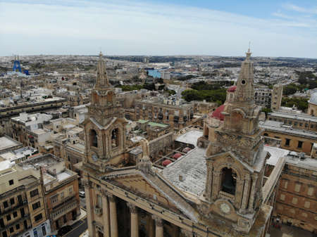 Malta from above. New point of vief for your eyes. Beautiful and Unique place named Malta. For rest, exploring and adventure. Must see for everyone. Europe, island in Mediterian Sea.の写真素材