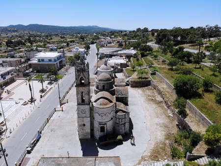 Great aerial view on Cyprus. Aerial vief from Drone. Summertime vacation, happy life. Mountains and Sea.の写真素材