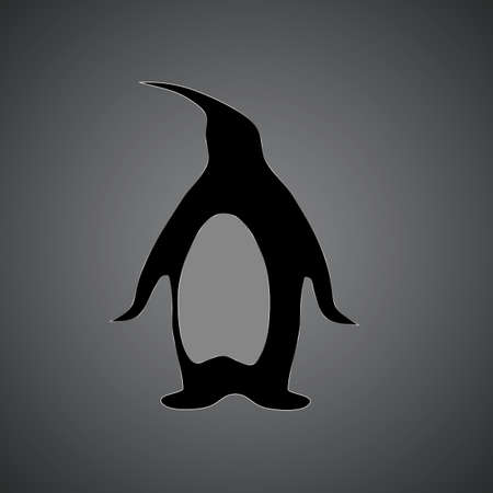 Arctic pinguin vector silhouette. Animal illustration on background. Good for logo, icon or brand desing. From creative collection.のイラスト素材
