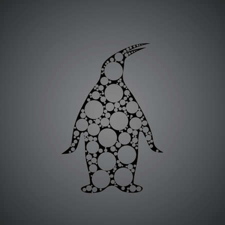 Arctic pinguin vector silhouette. Animal illustration on background. Good for logo, icon or brand desing. From creative collection.のイラスト素材