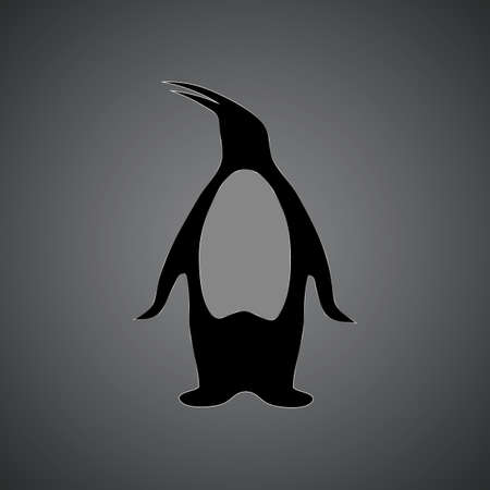 Arctic pinguin vector silhouette. Animal illustration on background. Good for logo, icon or brand desing. From creative collection.のイラスト素材