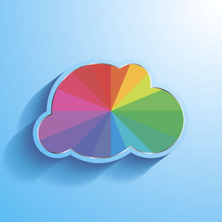 Simply flat cloud vector illustration. Cloud symbol for your design, web site, brand logo, app, UI, background. Trendy flat style with amazing color. From cloud set.のイラスト素材