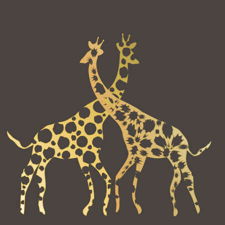 Animal vector illustration. Wild african giraffe. beauty nature in vector design. Good for brand logo, wallpers, background. Simply and trendy flat graphic. From nature set.のイラスト素材