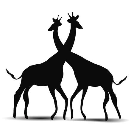 Animal vector illustration. Wild african giraffe. beauty nature in vector design. Good for brand logo, wallpers, background. Simply and trendy flat graphic. From nature set.のイラスト素材