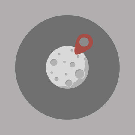 Space theme. Moon satellite. Planet flat design. Good for logo, background, icon etc. Trendy graphic style isolated on backgroundのイラスト素材
