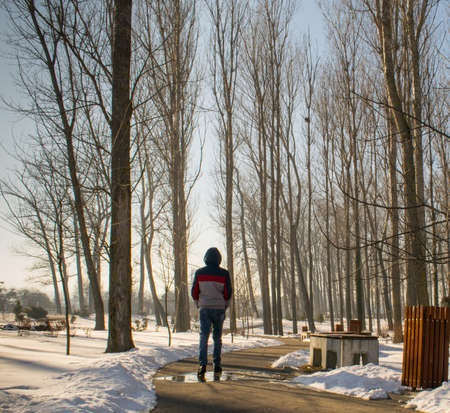 Walking awayの写真素材