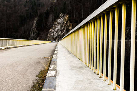 Railing on a bridgeの写真素材