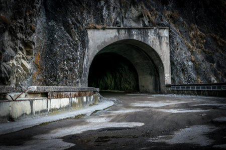 Tunnel in the montain, Vidraru Romania