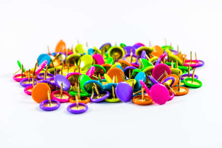 Colorful thumbtacksの写真素材