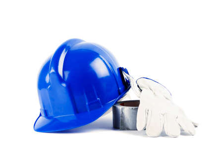 Construction equipment, safety cautions, isolated on white, close up, studio shootの写真素材