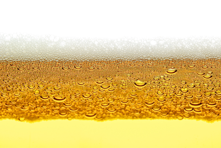 Beer, foam, bubbles isolated on white background.の写真素材
