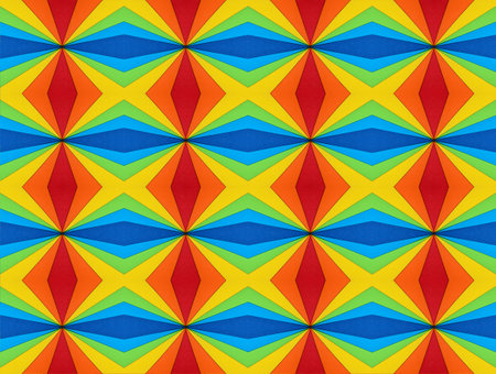 A colorful pattern of multi-colored, repeating geometric shapes.