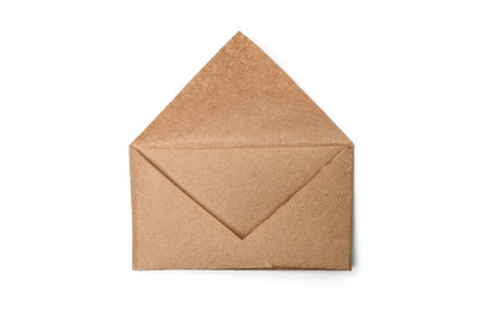 Brown paper mail envelope on a white background.