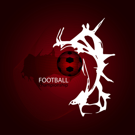 Bright background soccer ball in the center with abstract elements, the text informing about the championshipのイラスト素材