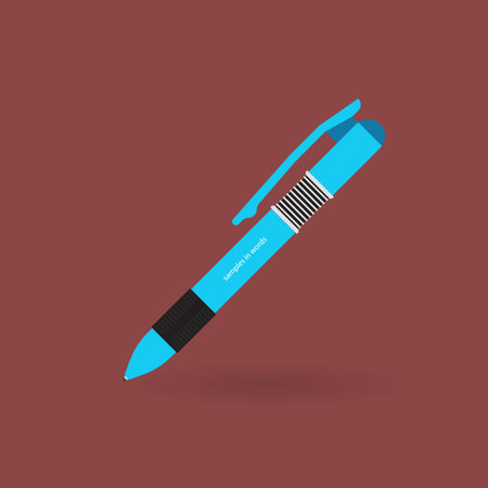 Ball pen on the isolated background. Subject matter for records on a paper. An icon for a blog.のイラスト素材
